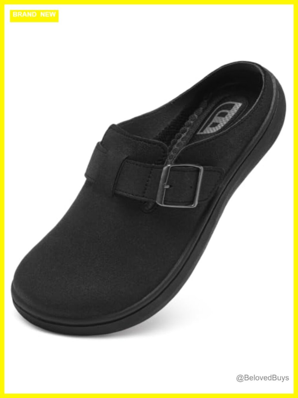Wide Suede Mules for Women Slip-On Diabetic Clogs Adjustable Comfort Non-Slip